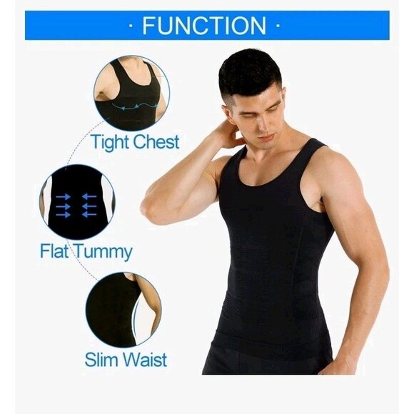 COOFANDY Men's White XL Compression Shirt Slimming Body Shaper Vest Gym Workout - Picture 9 of 9